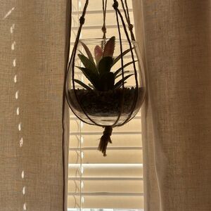 Macrame Plant Hanger w/ artificial succculant
